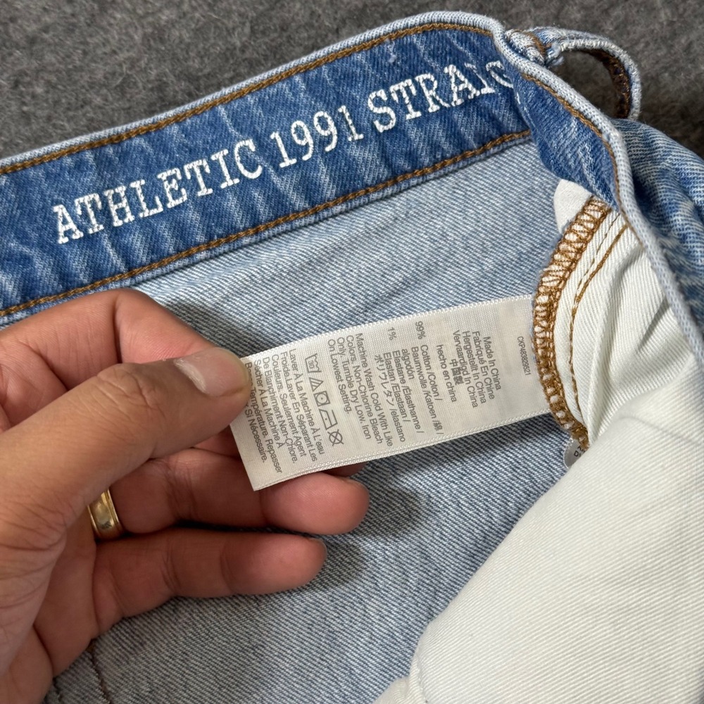 Madewell Athletic 1991 Straight Jeans Mens 36x30 (35x26) Light Wash Denim - Picture 5 of 11